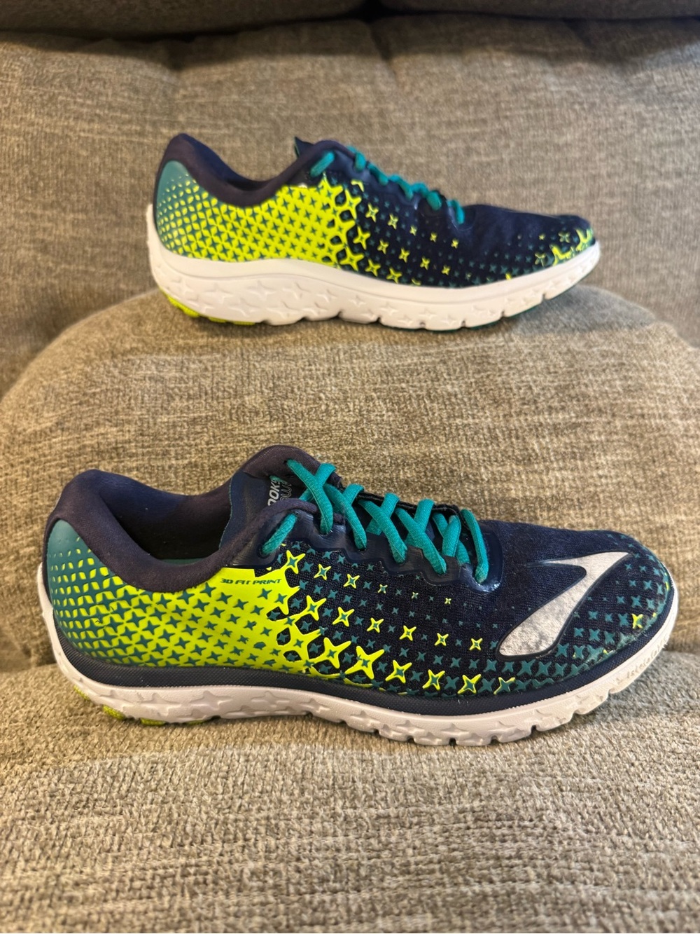Brooks PureFlow 5 Women's Running Shoes Navy/Neon Yellow #1202071B308 Size 8